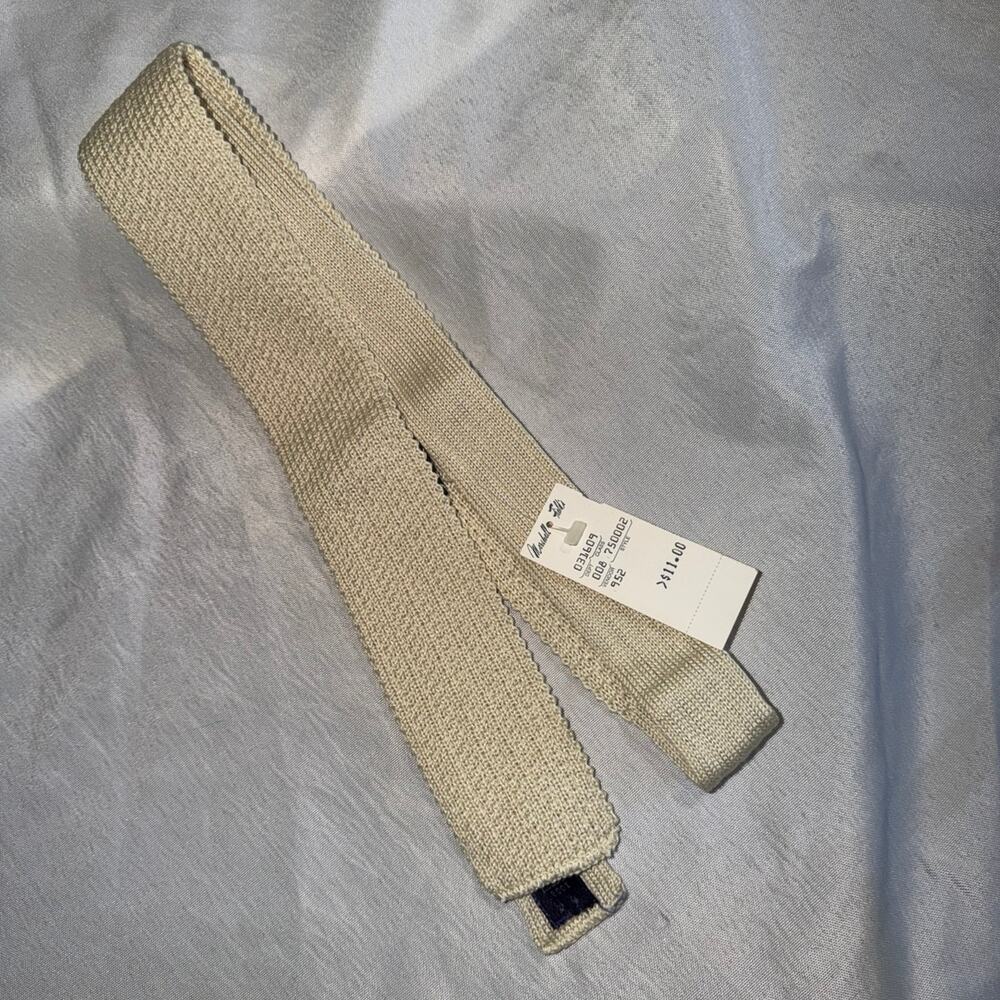 Vintage Marshall Fields Knitted Cream Tie Brand New with tags